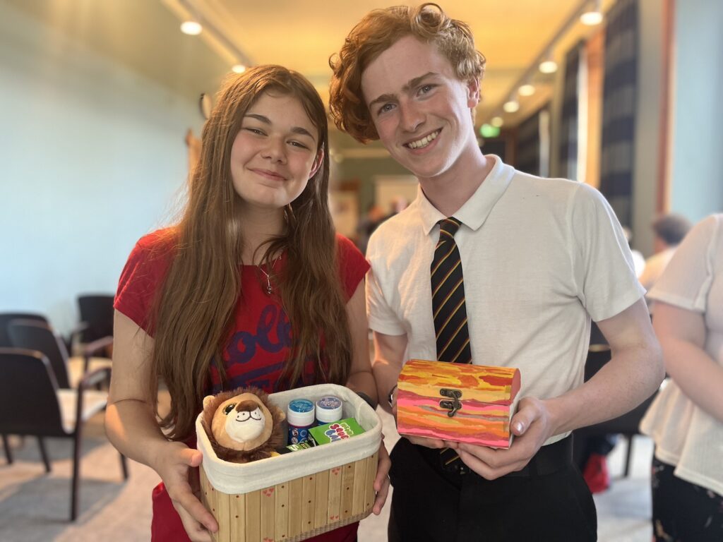 Young people smiling with thier soothe boxes